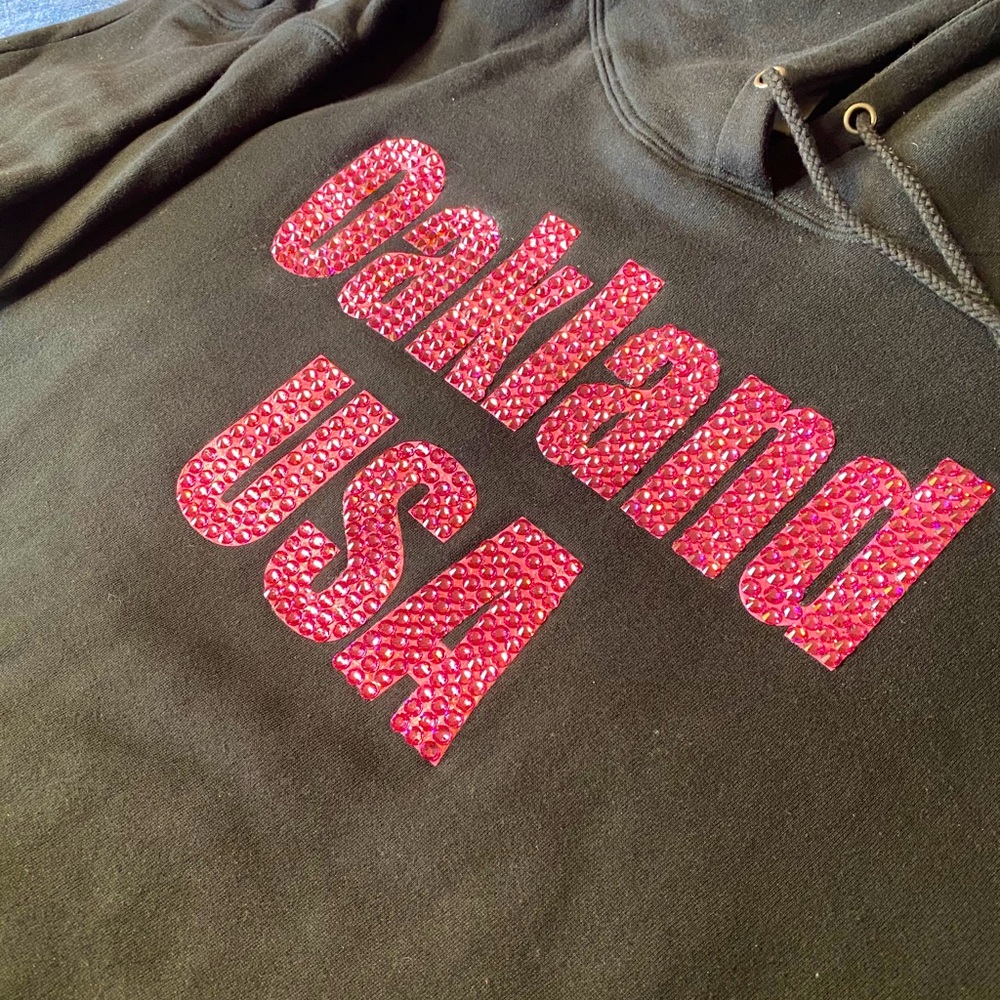 DOPE ONLY OAKLAND USA SWAROVSKI HOODIE (Black)
